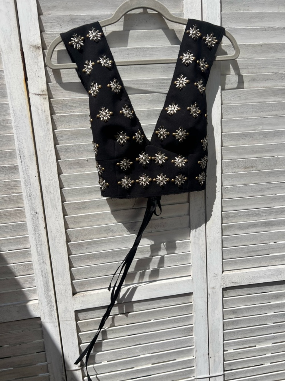 Elizabeth and James Black Embellished Cropped Bustier